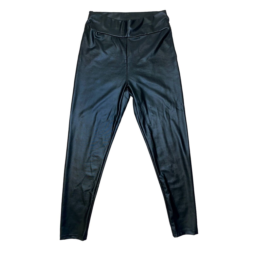 New Small Fashion Novaโ Vegan Leather Black Pants Pleather Skinny Leggings